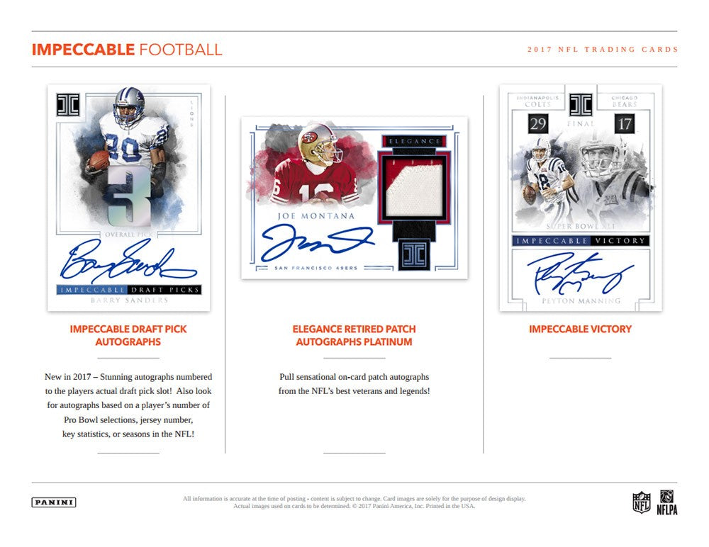 2017 Panini Impeccable Football Hobby Box