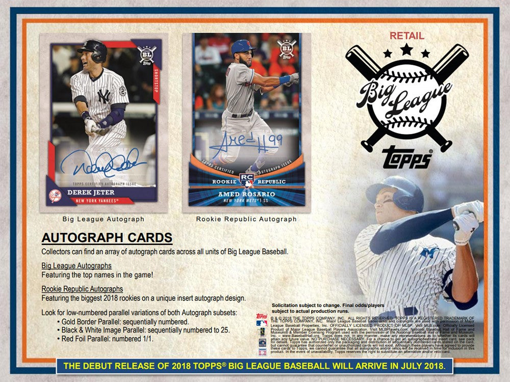 2018 Topps Big League Baseball Hobby Box