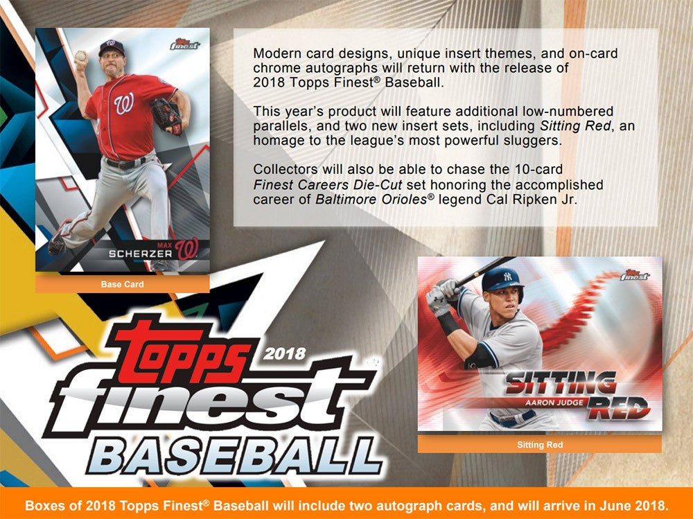 2018 Topps Finest Baseball Hobby Box