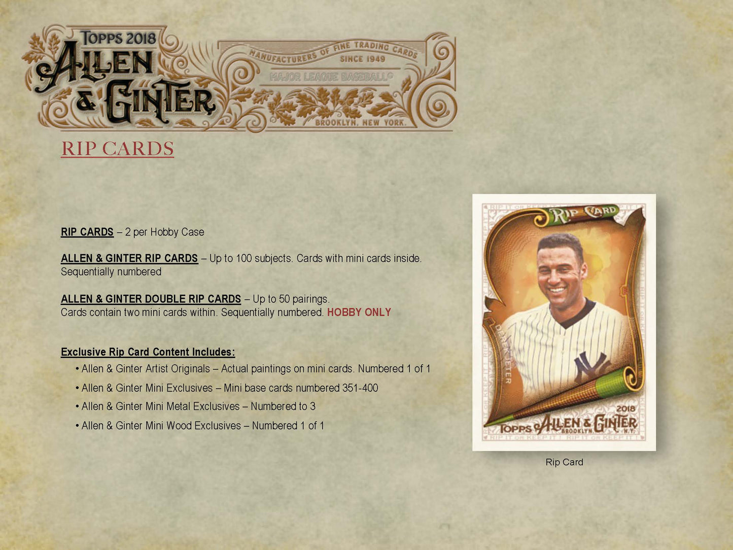 2018 Topps Allen & Ginter Baseball Hobby Box