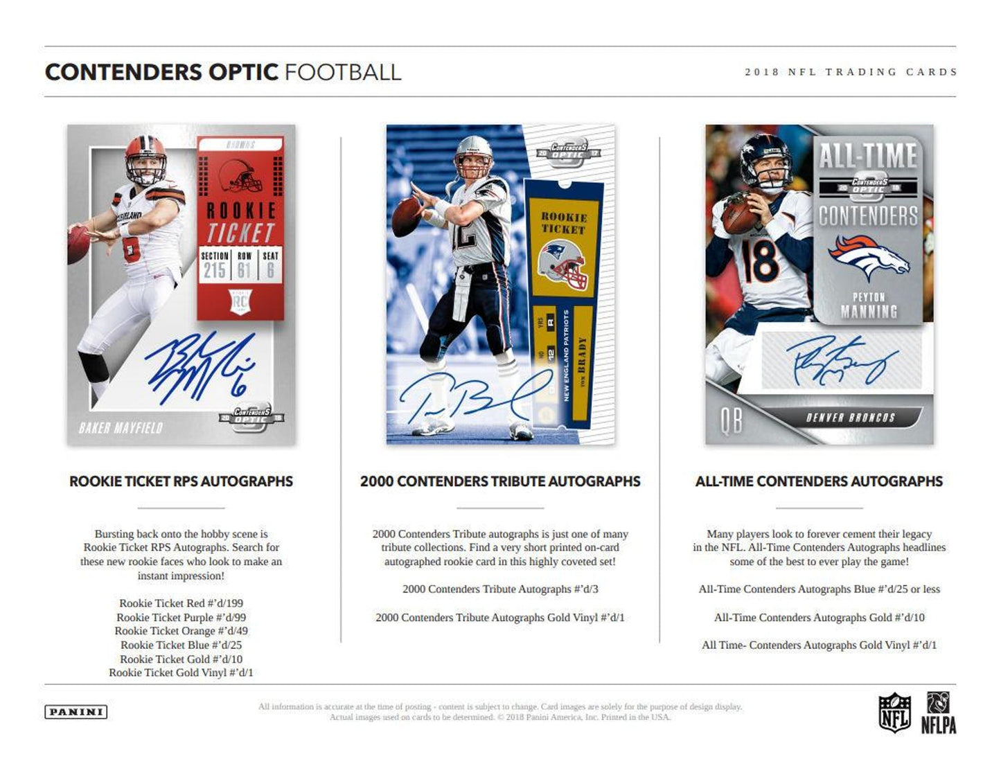 2018 Panini Contenders Optic Football Hobby Box
