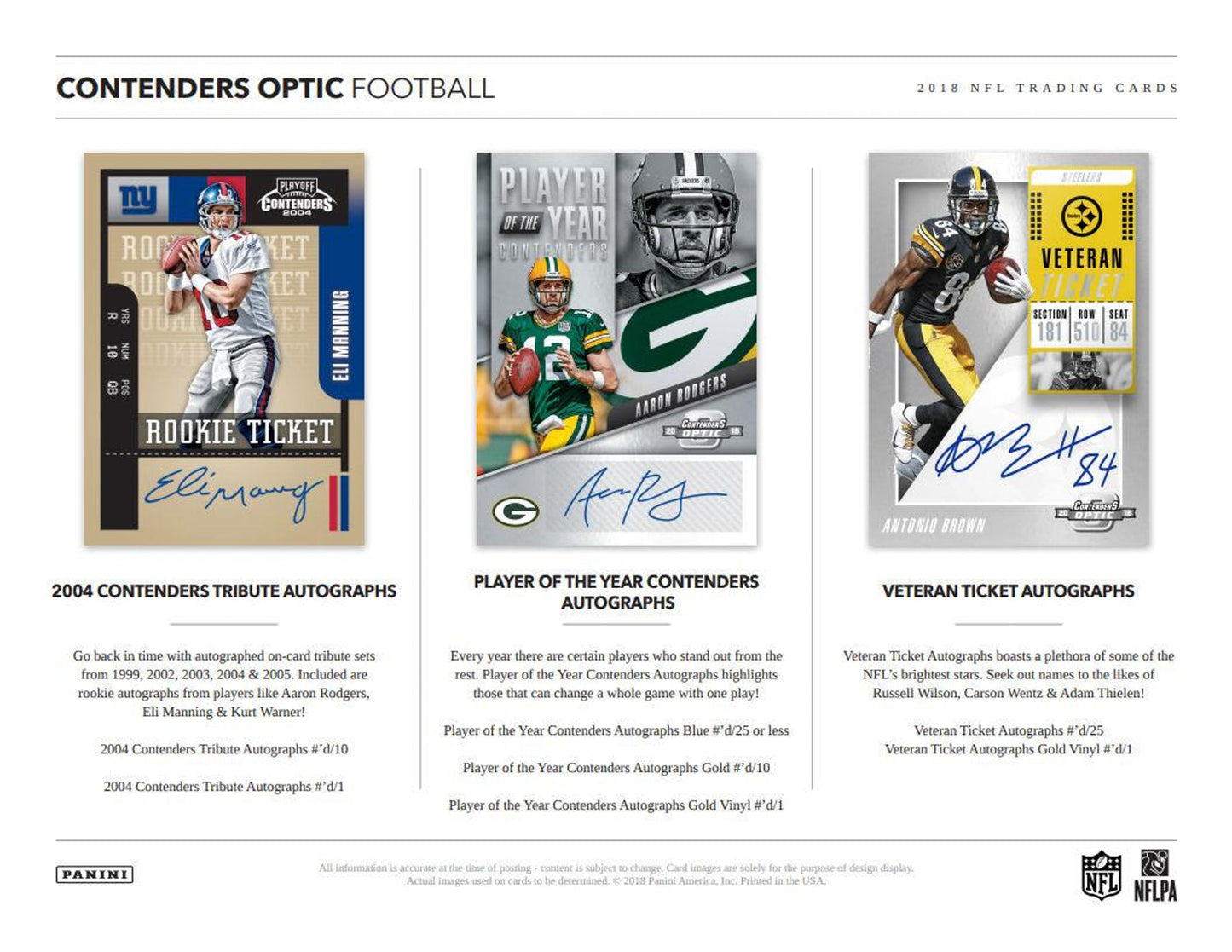2018 Panini Contenders Optic Football Hobby Box