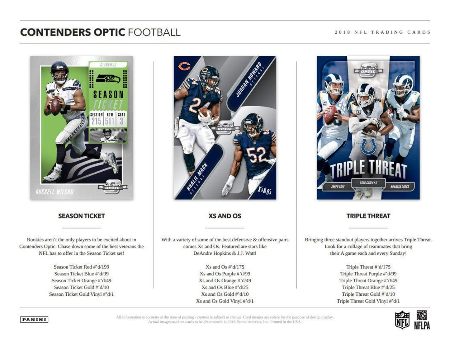 2018 Panini Contenders Optic Football Hobby Box