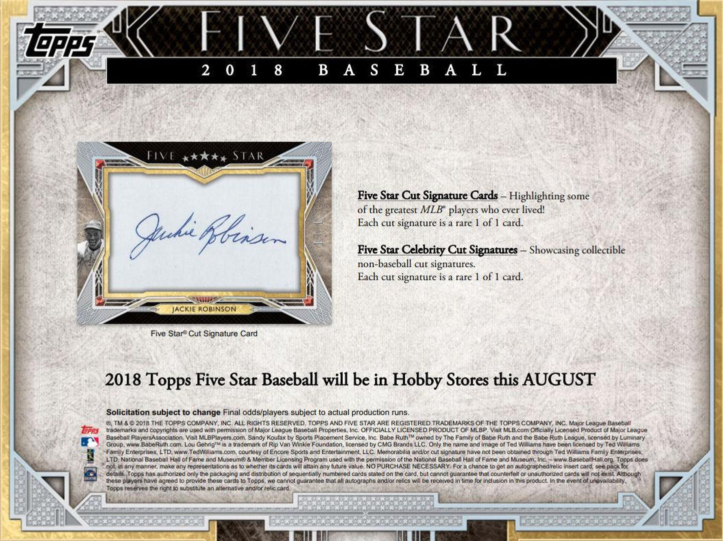 2018 Topps Five Star Baseball Hobby Box
