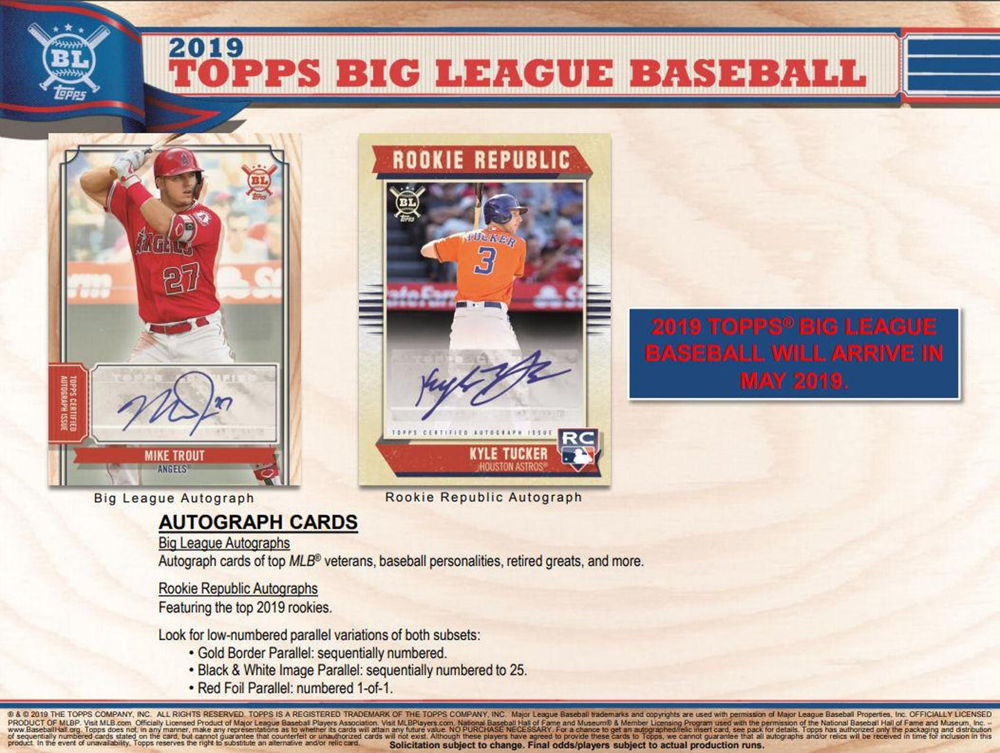 2019 Topps Big League Baseball Hobby Box