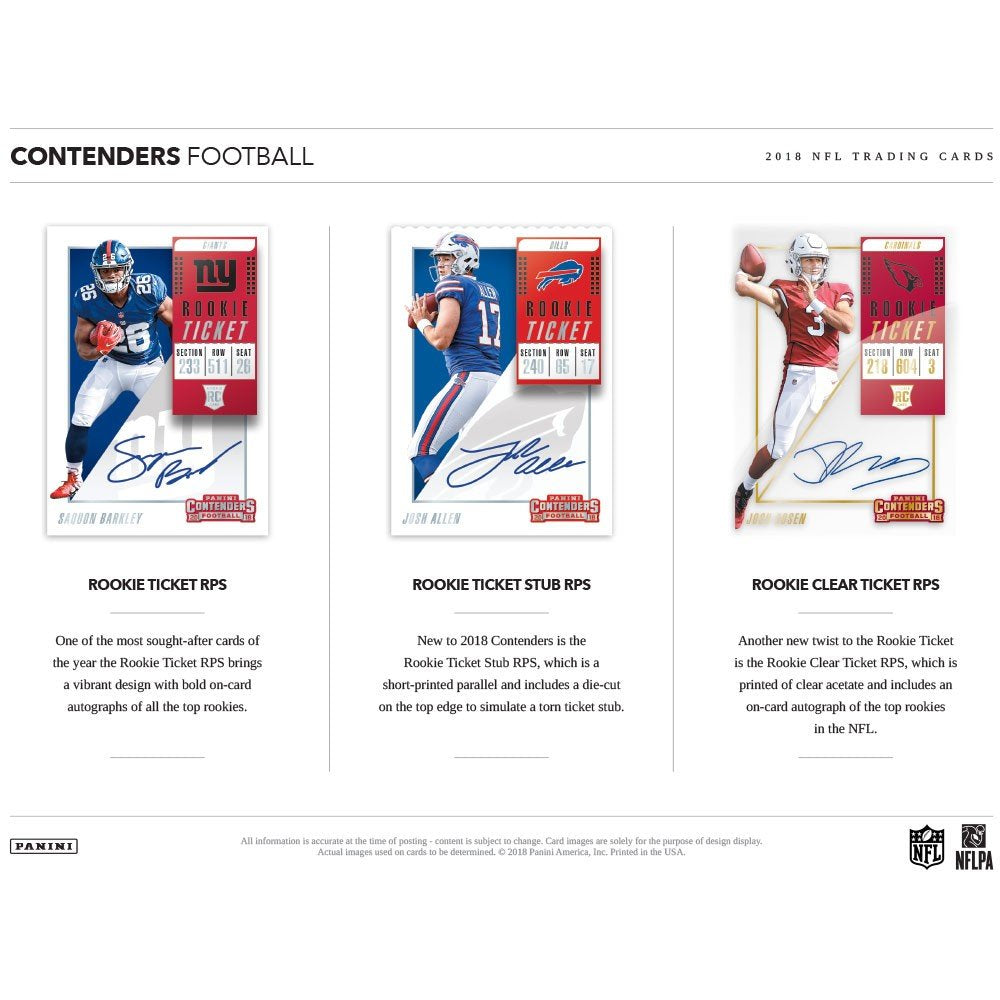 2018 Panini Contenders Football Hobby Box