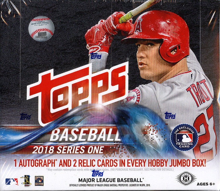 2018 Topps Series 1 Baseball Jumbo Hobby Box (Plus 2 Silver Packs)