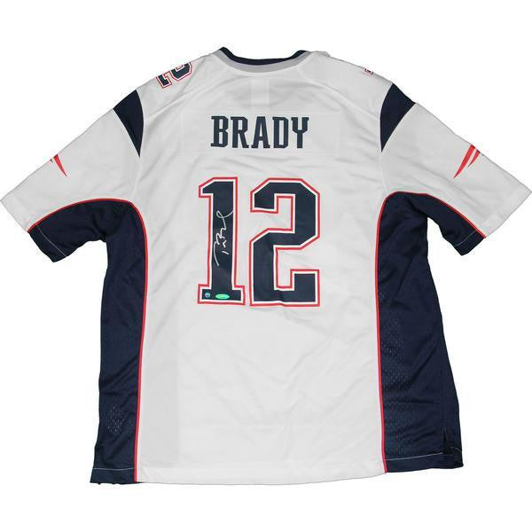 Tom Brady Autographed Replica White Jersey- Steiner Sports Authenticated