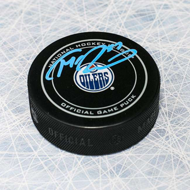Connor McDavid Edmonton Oilers Autographed Official Game Puck