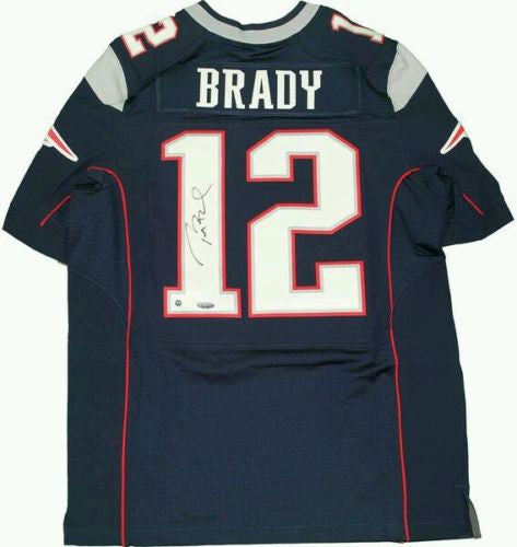 Tom Brady Autographed New England Patriots Authentic Blue/White Jersey- Steiner Sports Authenticated